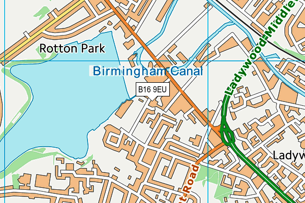 B16 9EU map - OS VectorMap District (Ordnance Survey)