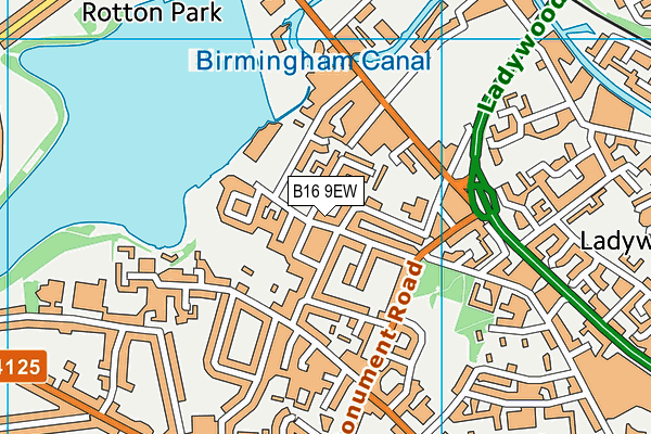B16 9EW map - OS VectorMap District (Ordnance Survey)