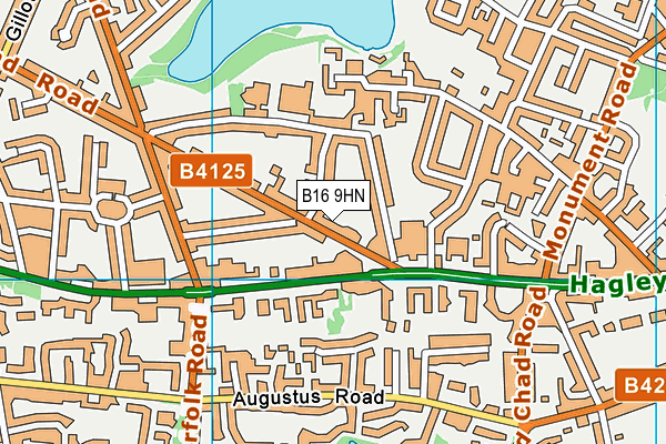 B16 9HN map - OS VectorMap District (Ordnance Survey)