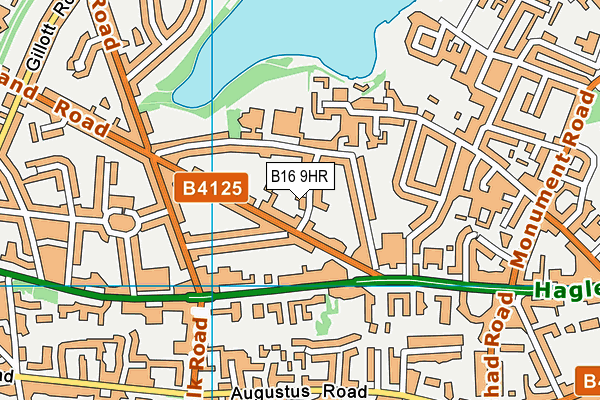 B16 9HR map - OS VectorMap District (Ordnance Survey)