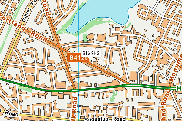B16 9HS map - OS VectorMap District (Ordnance Survey)