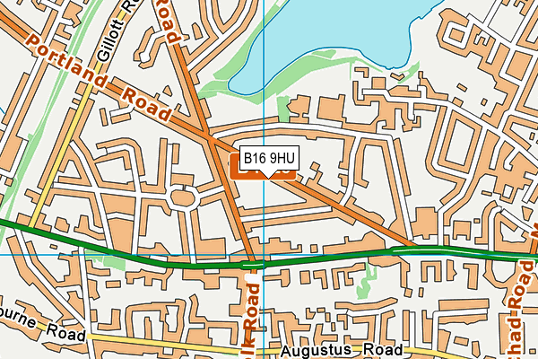 B16 9HU map - OS VectorMap District (Ordnance Survey)