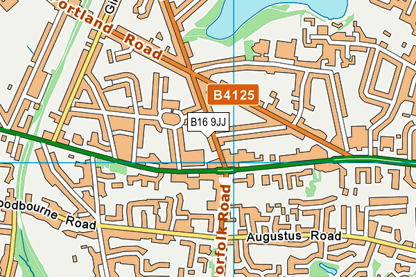 B16 9JJ map - OS VectorMap District (Ordnance Survey)