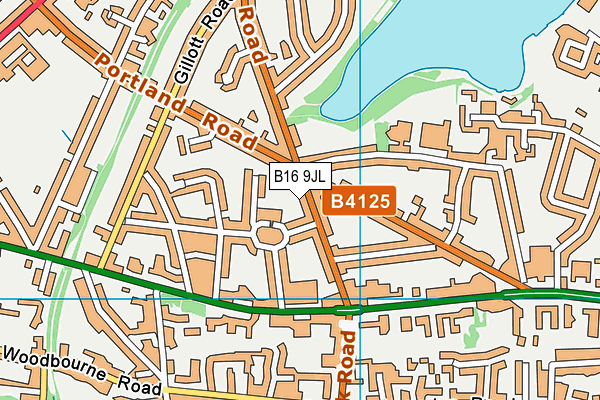 B16 9JL map - OS VectorMap District (Ordnance Survey)