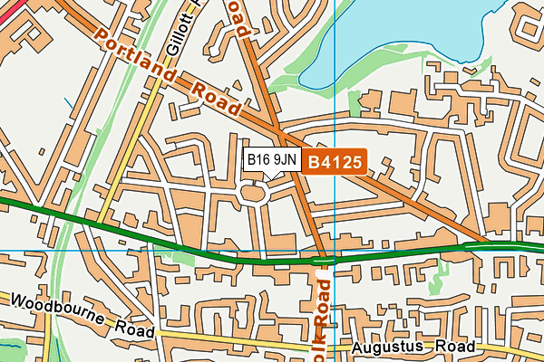 B16 9JN map - OS VectorMap District (Ordnance Survey)