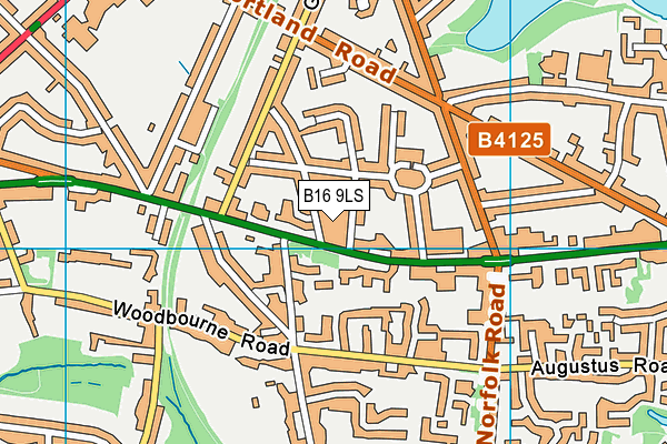 B16 9LS map - OS VectorMap District (Ordnance Survey)