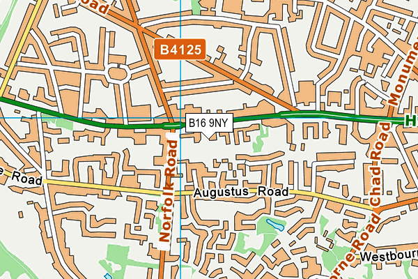 B16 9NY map - OS VectorMap District (Ordnance Survey)