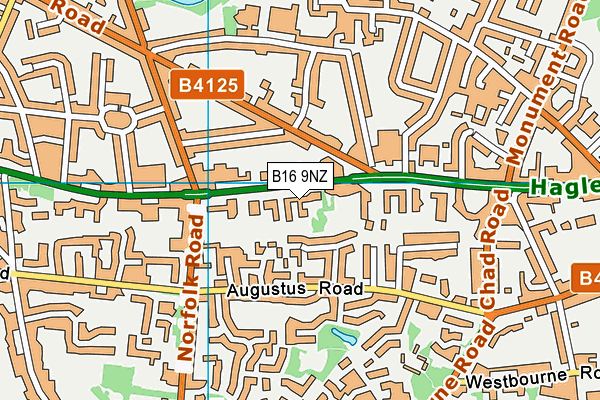 Quality Living Health Club (Birmingham) (Closed) map (B16 9NZ) - OS VectorMap District (Ordnance Survey)