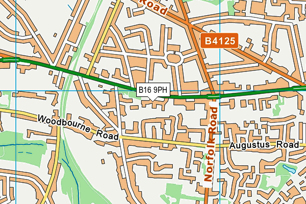 B16 9PH map - OS VectorMap District (Ordnance Survey)