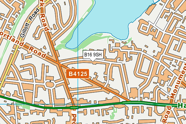 B16 9SH map - OS VectorMap District (Ordnance Survey)
