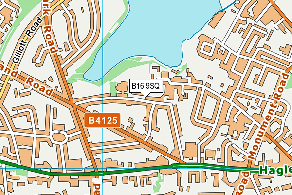 B16 9SQ map - OS VectorMap District (Ordnance Survey)