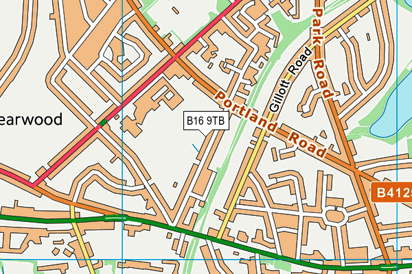B16 9TB map - OS VectorMap District (Ordnance Survey)