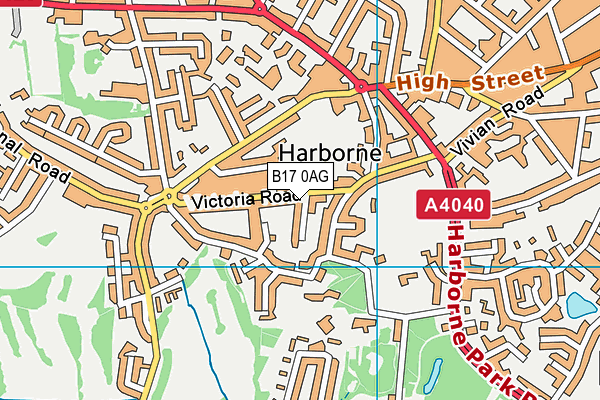 B17 0AG map - OS VectorMap District (Ordnance Survey)