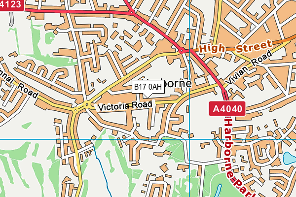 B17 0AH map - OS VectorMap District (Ordnance Survey)