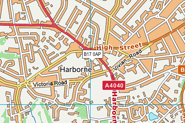 B17 0AP map - OS VectorMap District (Ordnance Survey)