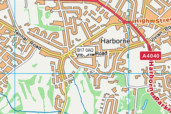 B17 0AQ map - OS VectorMap District (Ordnance Survey)