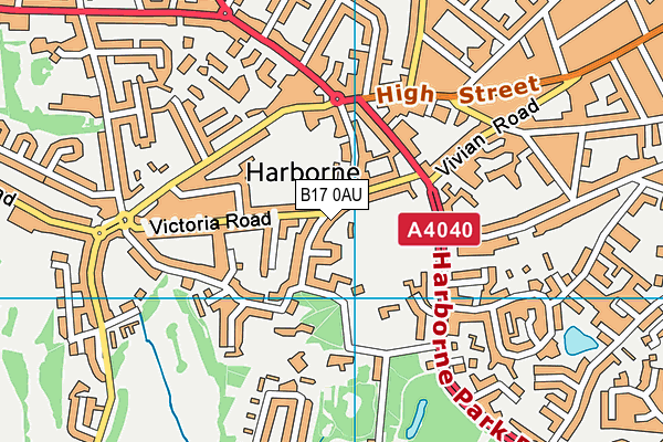 B17 0AU map - OS VectorMap District (Ordnance Survey)