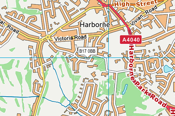 B17 0BB map - OS VectorMap District (Ordnance Survey)