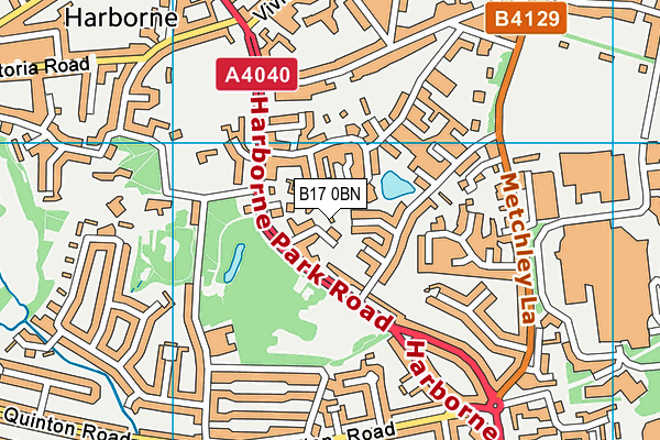 B17 0BN map - OS VectorMap District (Ordnance Survey)