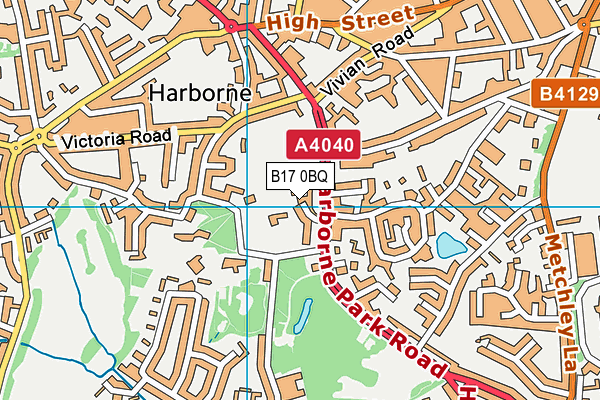 B17 0BQ map - OS VectorMap District (Ordnance Survey)