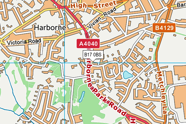 B17 0BS map - OS VectorMap District (Ordnance Survey)