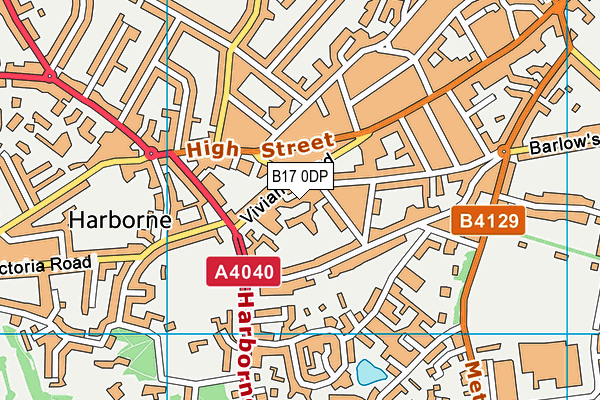 B17 0DP map - OS VectorMap District (Ordnance Survey)