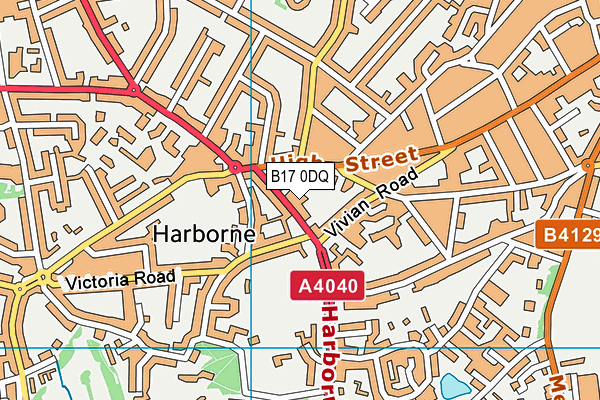 B17 0DQ map - OS VectorMap District (Ordnance Survey)