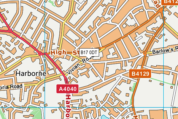 B17 0DT map - OS VectorMap District (Ordnance Survey)
