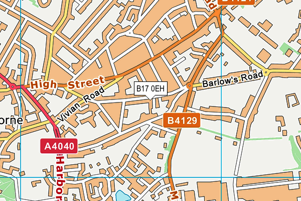 B17 0EH map - OS VectorMap District (Ordnance Survey)