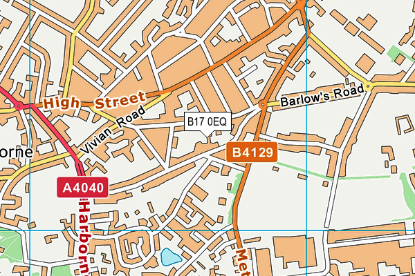 B17 0EQ map - OS VectorMap District (Ordnance Survey)