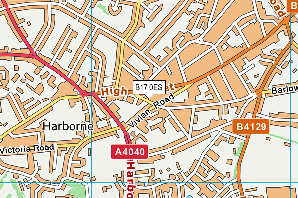 B17 0ES map - OS VectorMap District (Ordnance Survey)