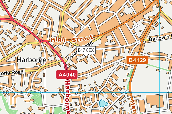 B17 0EX map - OS VectorMap District (Ordnance Survey)