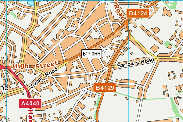 B17 0HH map - OS VectorMap District (Ordnance Survey)