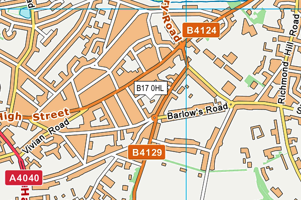 B17 0HL map - OS VectorMap District (Ordnance Survey)
