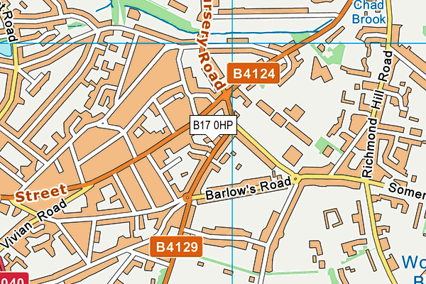 B17 0HP map - OS VectorMap District (Ordnance Survey)