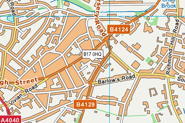 B17 0HQ map - OS VectorMap District (Ordnance Survey)