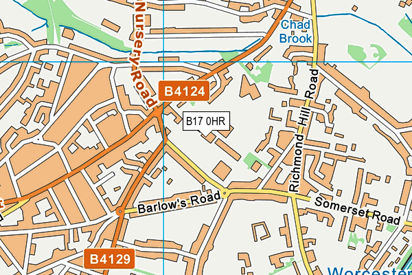 The Blue Coat School Birmingham map (B17 0HR) - OS VectorMap District (Ordnance Survey)