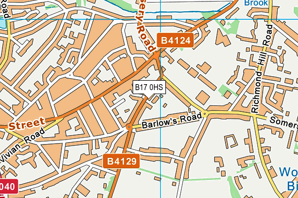 B17 0HS map - OS VectorMap District (Ordnance Survey)