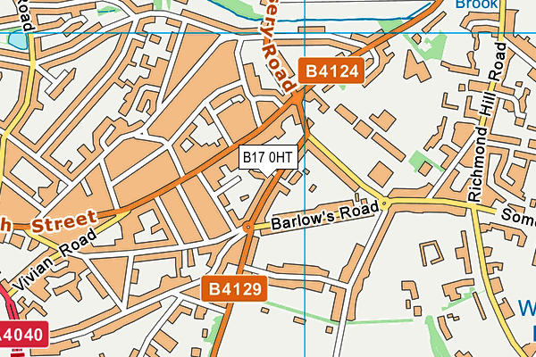 B17 0HT map - OS VectorMap District (Ordnance Survey)