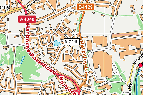 B17 0HU map - OS VectorMap District (Ordnance Survey)