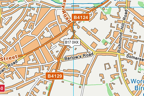 B17 0HX map - OS VectorMap District (Ordnance Survey)