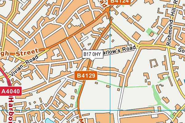 B17 0HY map - OS VectorMap District (Ordnance Survey)