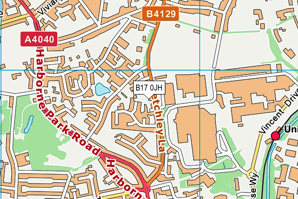 B17 0JH map - OS VectorMap District (Ordnance Survey)