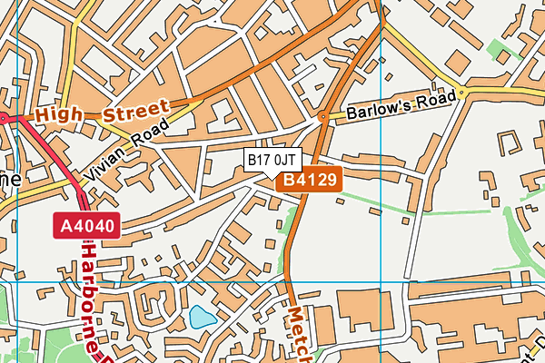 B17 0JT map - OS VectorMap District (Ordnance Survey)