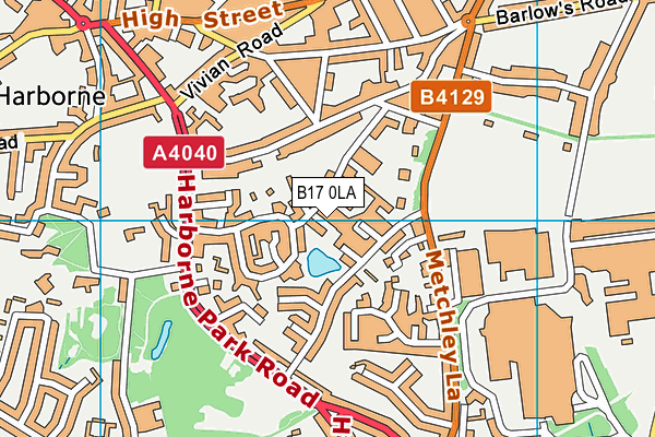 B17 0LA map - OS VectorMap District (Ordnance Survey)