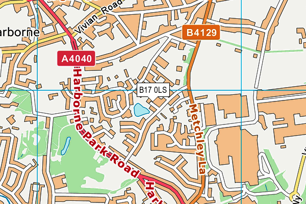 B17 0LS map - OS VectorMap District (Ordnance Survey)