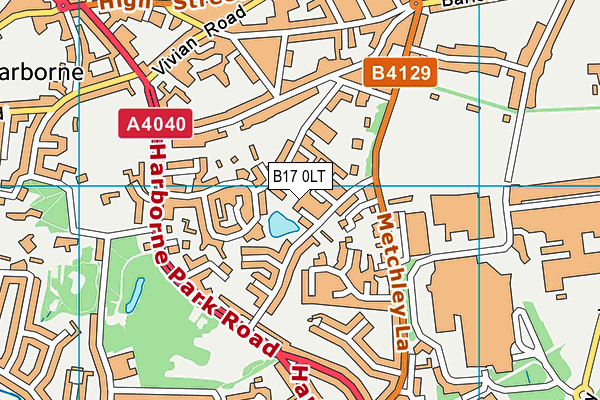 B17 0LT map - OS VectorMap District (Ordnance Survey)