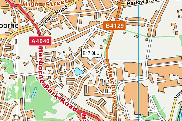 B17 0LU map - OS VectorMap District (Ordnance Survey)