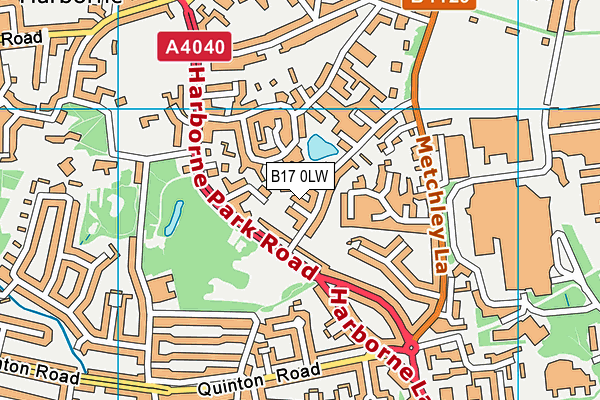 B17 0LW map - OS VectorMap District (Ordnance Survey)