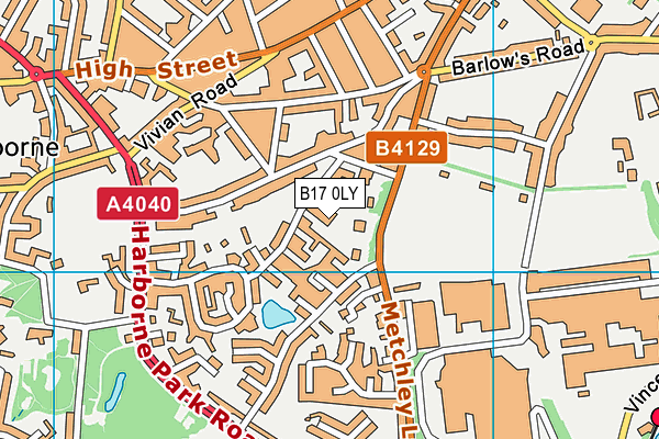 B17 0LY map - OS VectorMap District (Ordnance Survey)